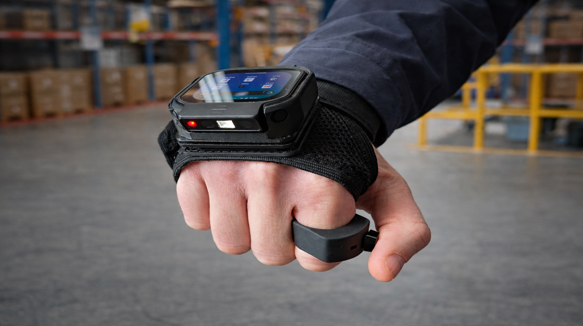 Worker using the ArcX ring for hands-free QA input